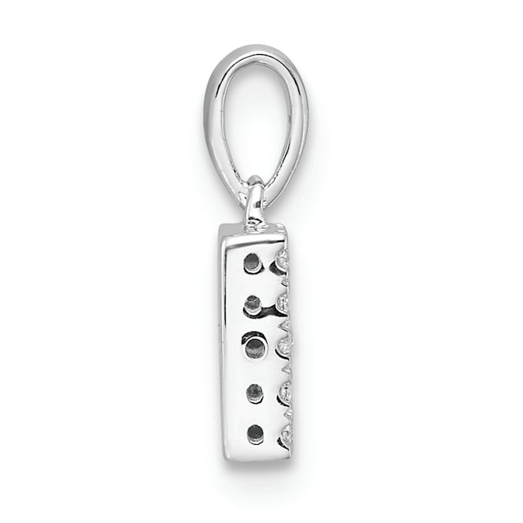14K White Gold Diamond Letter B Initial with Bail Pendant