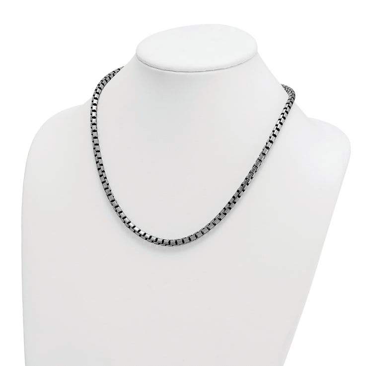 Sterling Silver Antiqued and Satin 5.0mm Box 20 Inch Chain