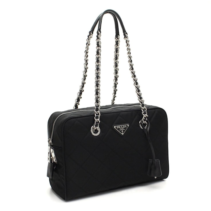 Prada black tessuto shoulder bag store