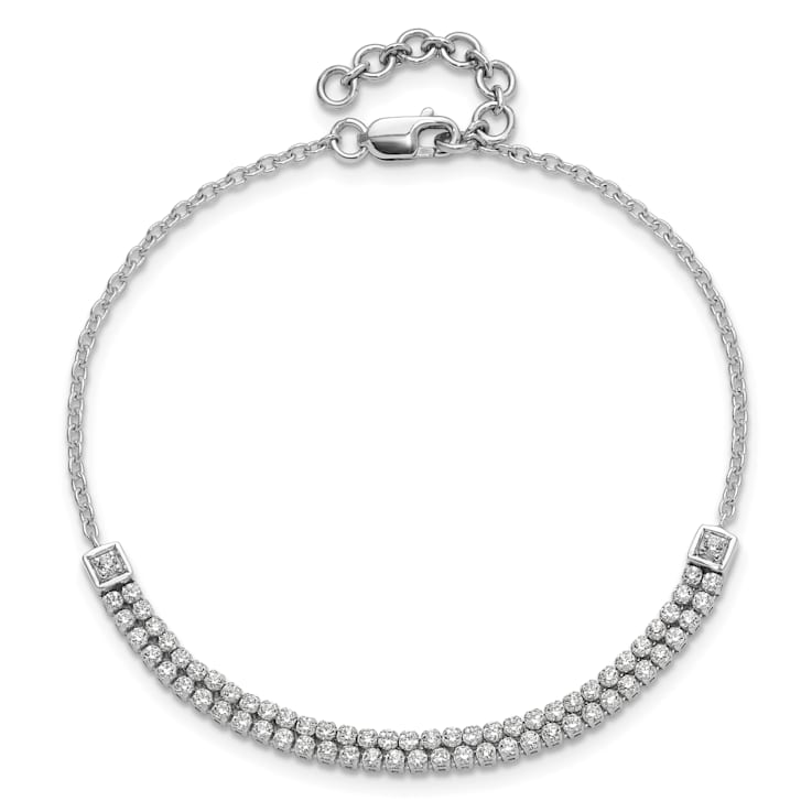 14K White Gold Lab Grown Diamond VS/SI GH, with 1 Inch Extension Bracelet
