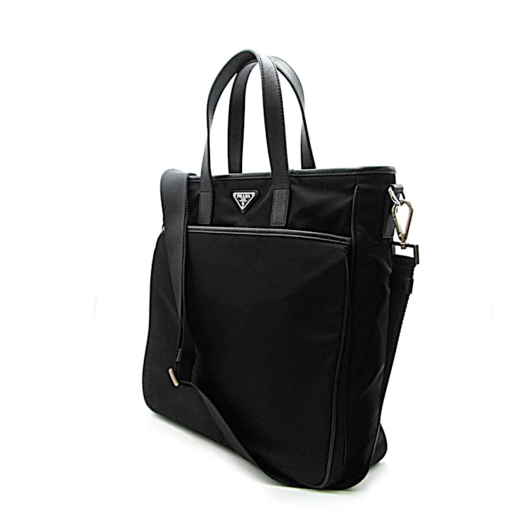Prada Re-Nylon Black Nylon and Saffiano Large Crossbody Tote Prada Re-Nylon Black Nylon and Saffiano Large Crossbody Tote