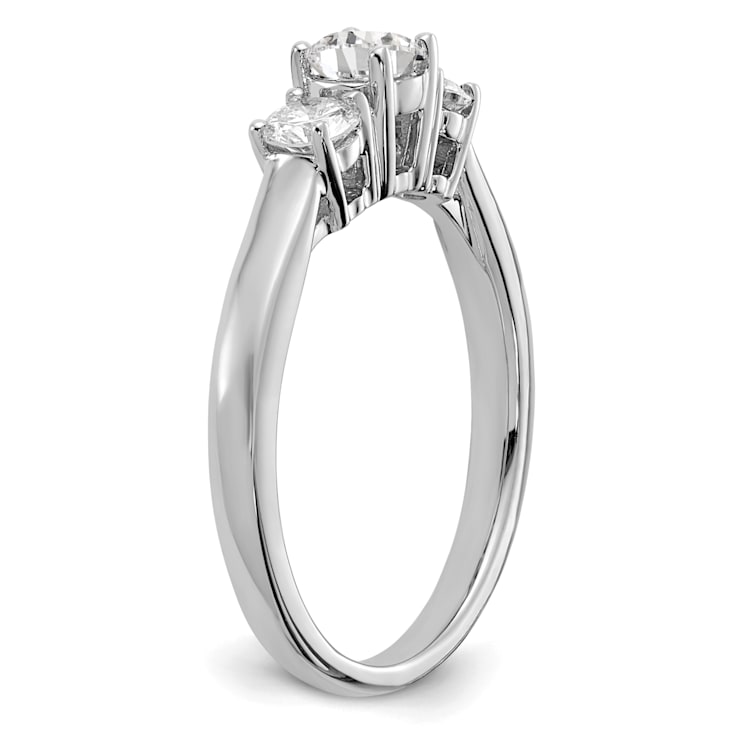 Rhodium Over 14K White Gold Lab Grown Diamond SI1/SI2, G H I, 3-Stone
Engagement Ring