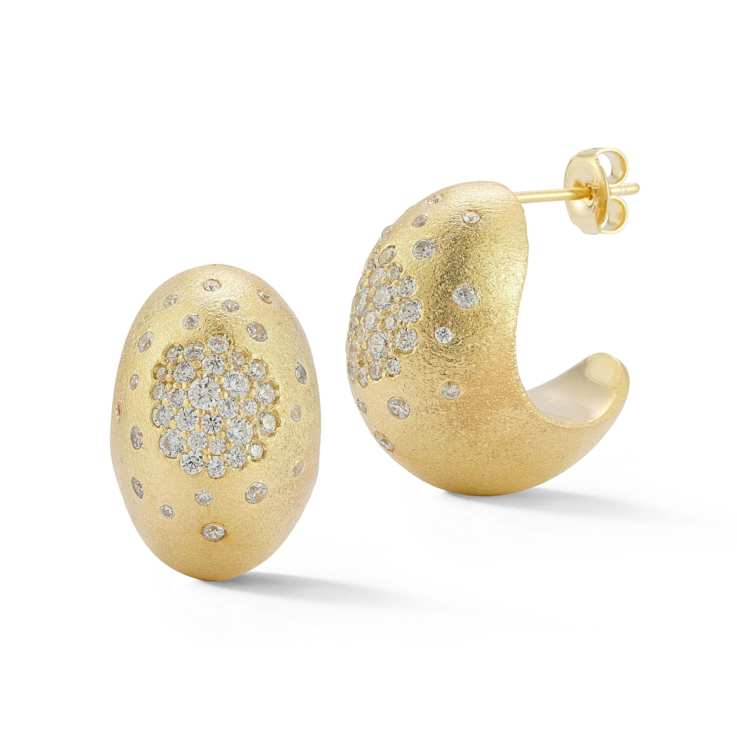 Sterling Statements 14K Yellow Gold Over Sterling Silver Cubic Zirconia
Satin Hoop Earrings