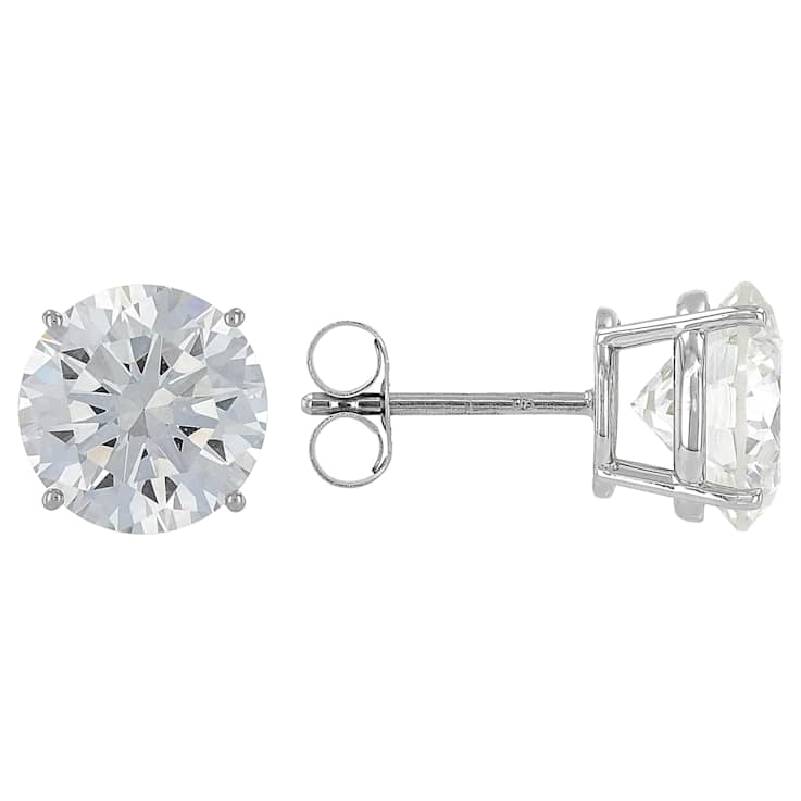 Timeless Lab-Grown Diamond Solitaire Stud Earrings 4ctw In 14K White Gold