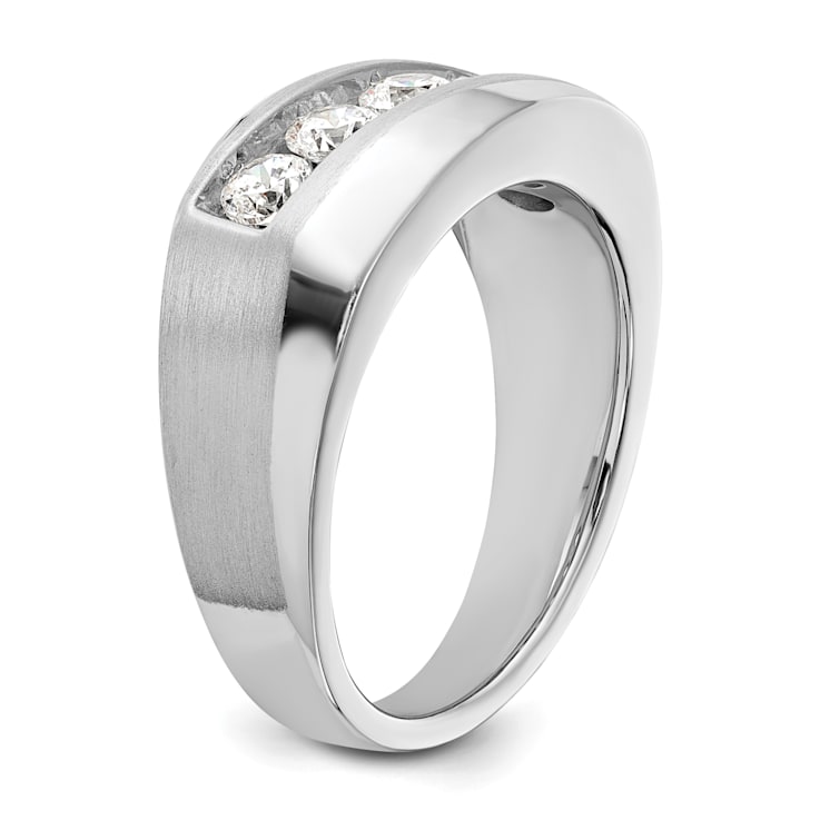 Rhodium Over 10K White Gold Lab Grown Diamond SI1/SI2, G H I, Men's
5-Stone Ring