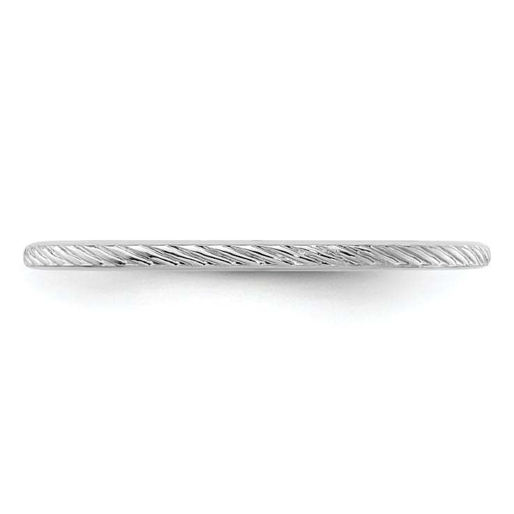 Rhodium Over 10K White Gold 1.2mm Twisted Wire Pattern Stackable
Expressions Band