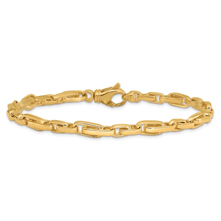 14k Yellow Gold 5mm Hand-polished Fancy Link Bracelet