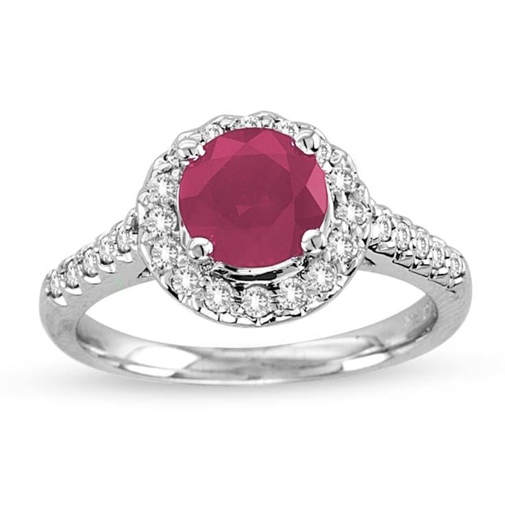 1.80ctw Ruby and Diamond Ring in 14k White Gold