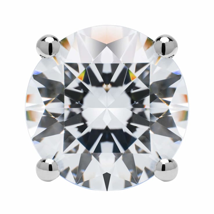 White Cubic Zirconia 14k White Gold Single Stud With Velvet Gift Box 1.50ctw