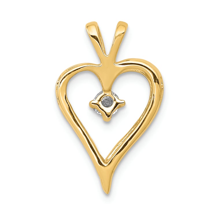 14k Yellow Gold Diamond Heart Pendant