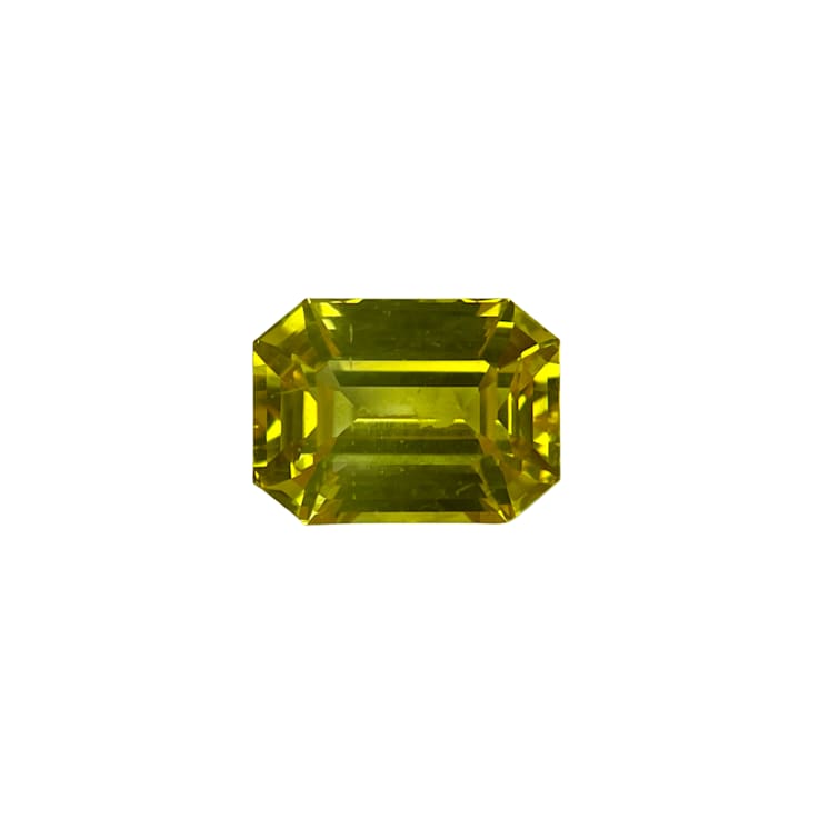 Yellow Sapphire Loose Gemstone9.8x7.2mm Emerald Cut 4.44ct