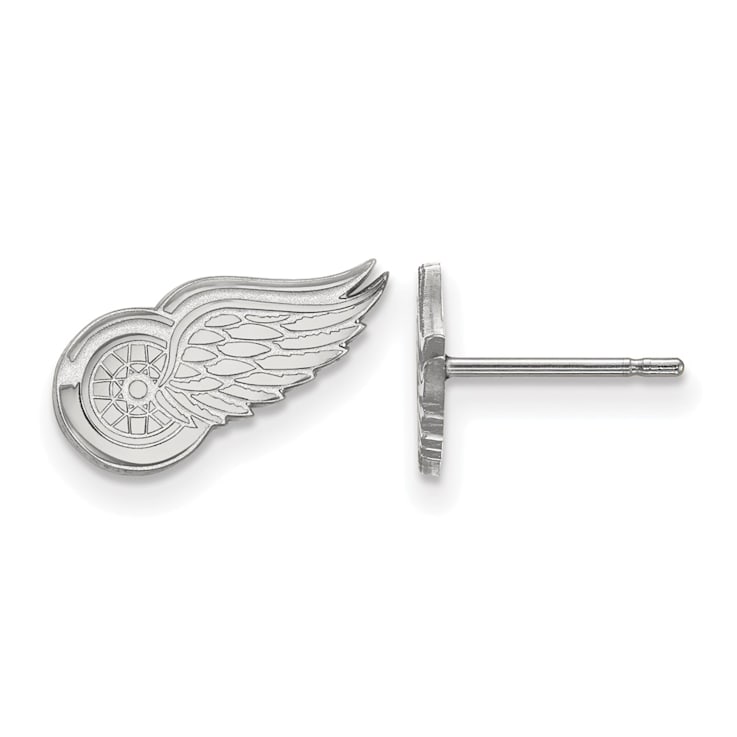Rhodium Over Sterling Silver NHL Detroit Red Wings LogoArt Extra Small
Post Earrings