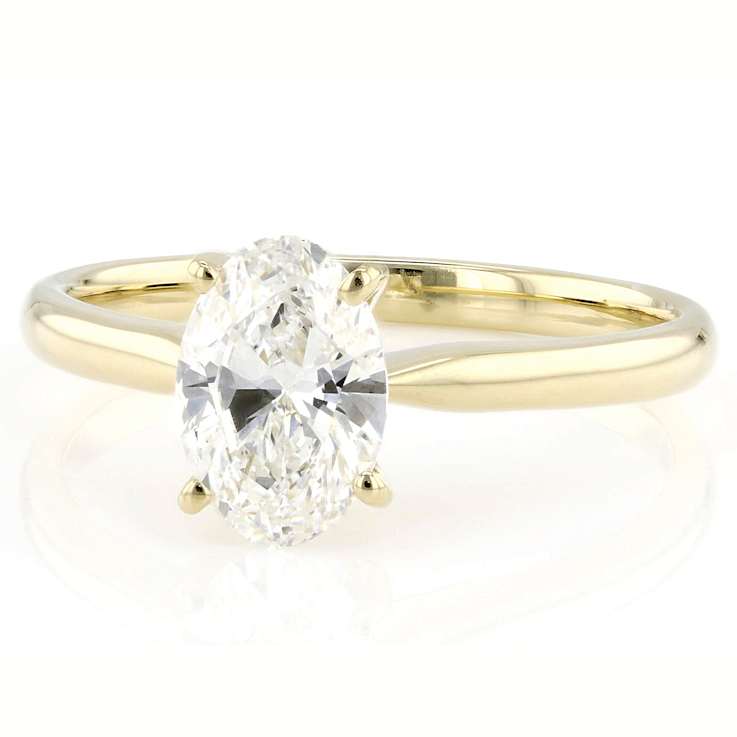 Lab-Grown Diamond Oval Solitaire Ring In 14K Gold 1.10ct