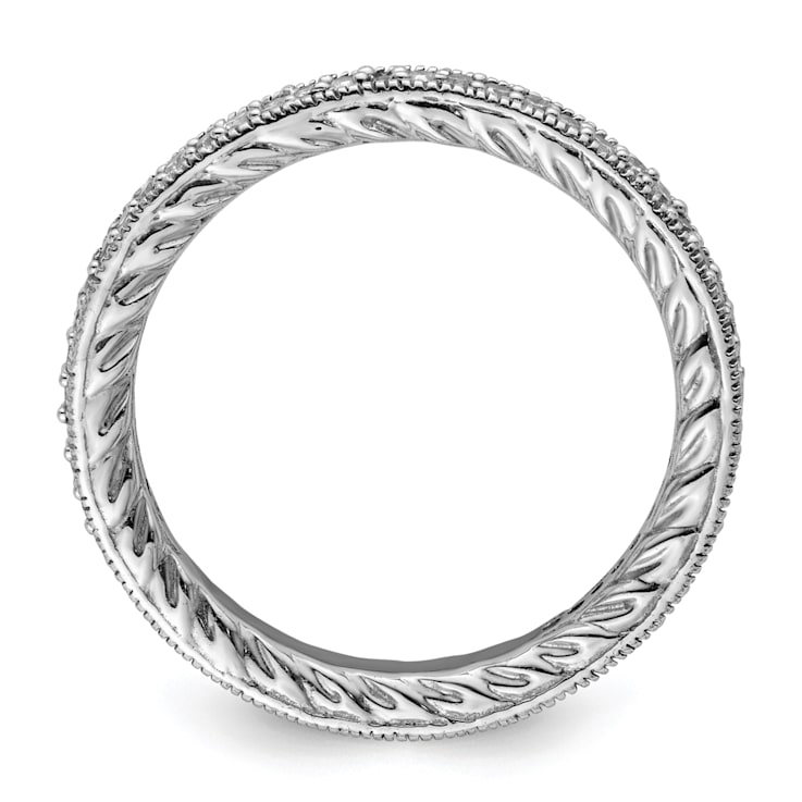 Sterling Silver Stackable Expressions Polished Diamond Ring 0.288ctw