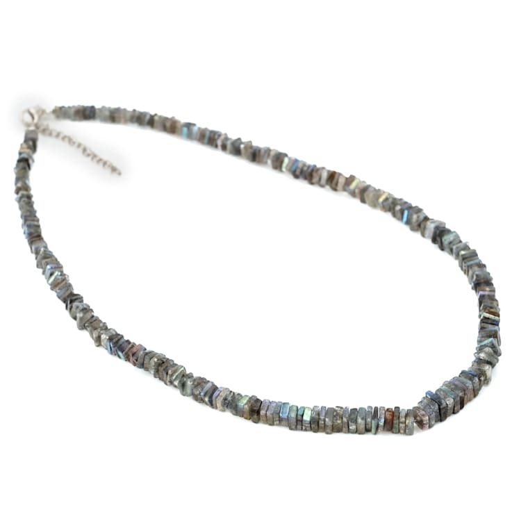Labradorite Beaded Necklace In Sterling Silver