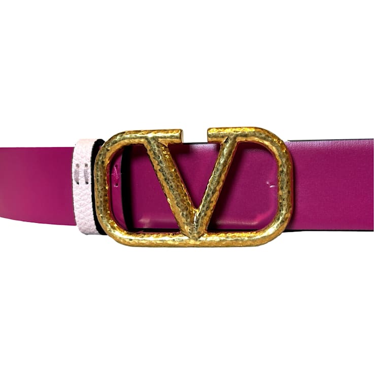 Valentino Garavani VLogo Reversible Belt Size 85 Pink