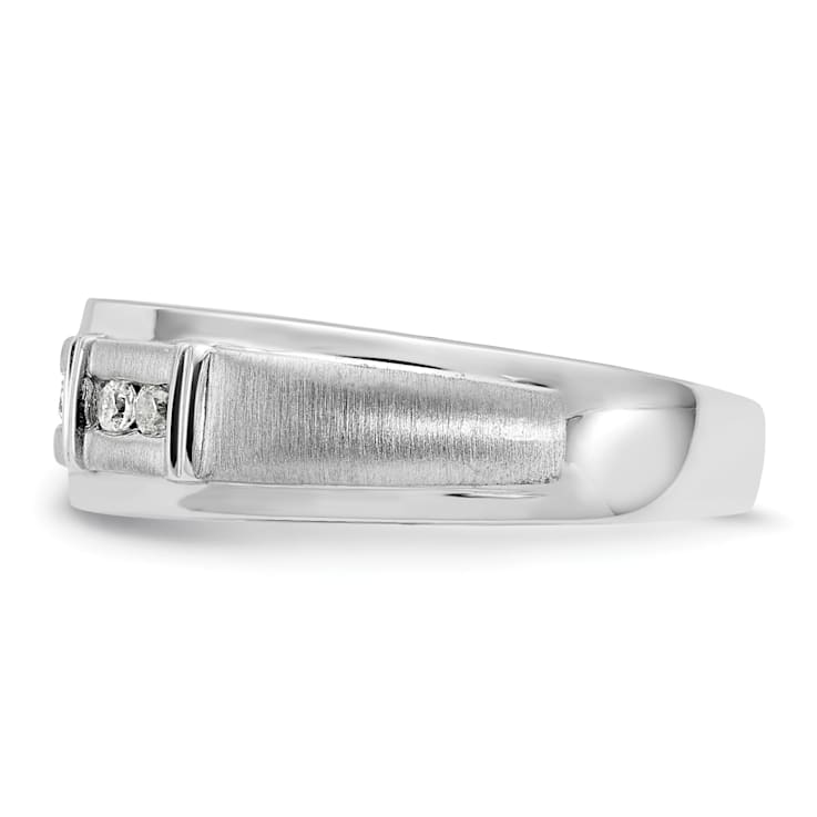 Rhodium Over 14K White Gold Lab Grown Diamond SI1/SI2, G H I, Men's Ring