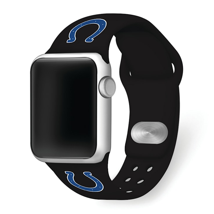 Gametime Indianapolis Colts Black Silicone Band fits Apple Watch
(38/40mm M/L). Watch not included.