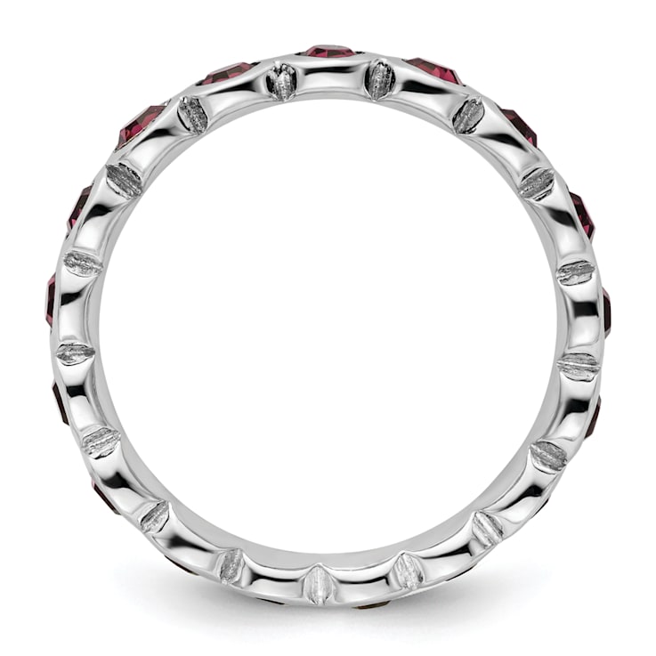 Sterling Silver Stackable Expressions Purple Crystal Ring