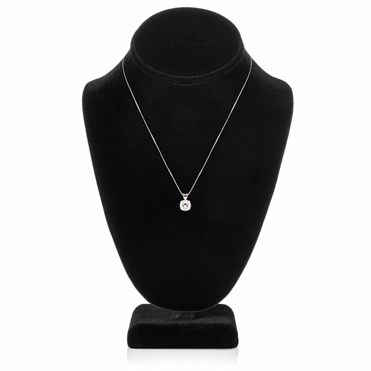 White Cubic Zirconia 14k White Gold Pendant With Chain 2.00ctw