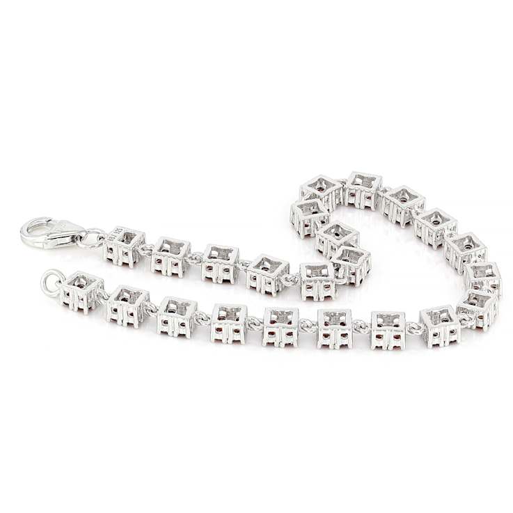 Red Garnet Two-Row Bracelet In Sterling Silver 3.12ctw