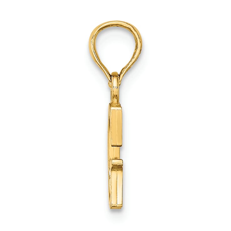 14k Yellow Gold Polished Block Letter G Initial Pendant