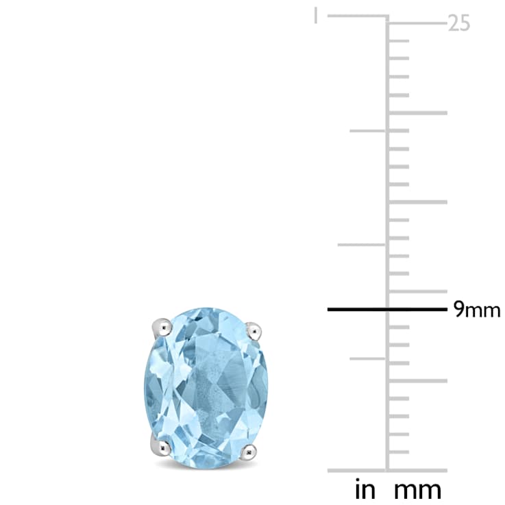 5ctw Oval Sky Blue Topaz Stud Earrings in Sterling Silver