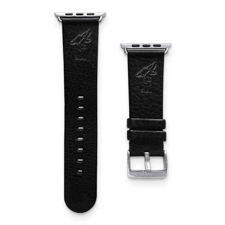 Gametime NHL Arizona Coyotes Black Leather Apple Watch Band (42/44mm
S/M). Watch not included.