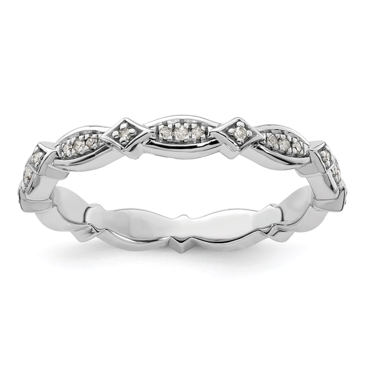 Sterling Silver Stackable Expressions Diamond Ring 0.112ctw
