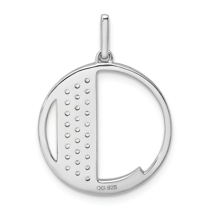 14K White Gold Gatsby Diamond Initial J Charm