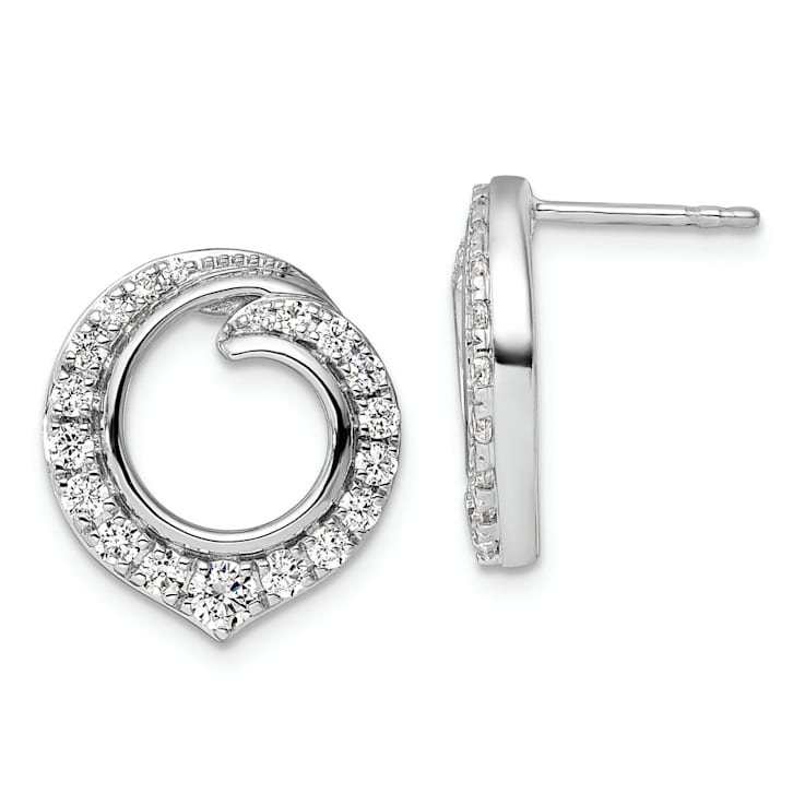 Rhodium Over 14K White Gold Lab Grown Diamond SI1/SI2, G H I, Circle
Post Earrings