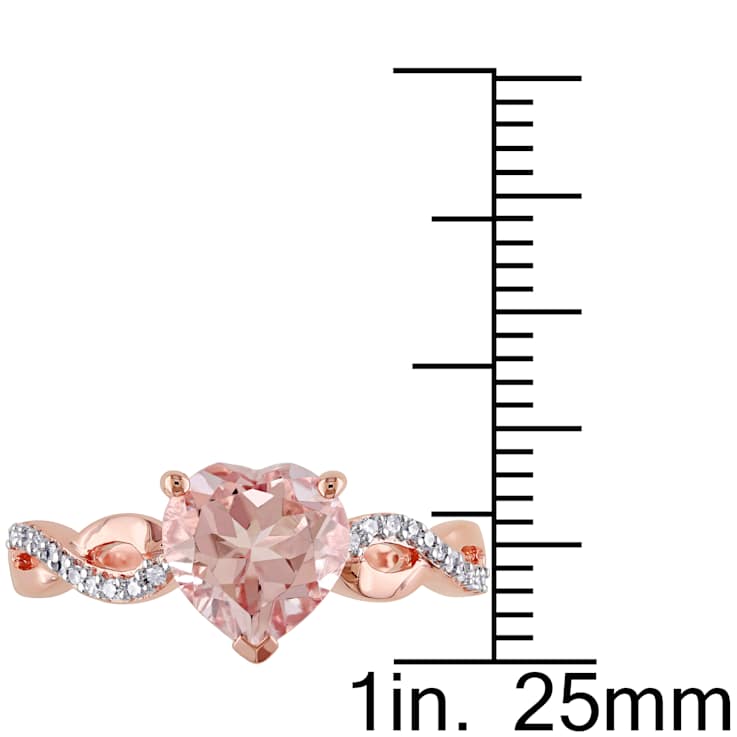 Morganite and Diamond 10K Rose Gold Ring 1.78ctw