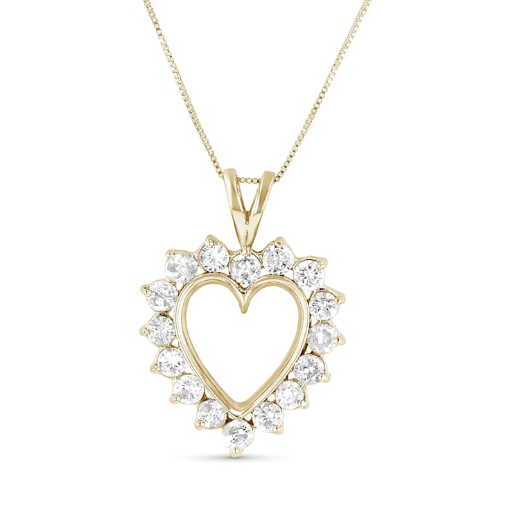 1.50ctw Diamond Heart Pendant 14k Yellow Gold