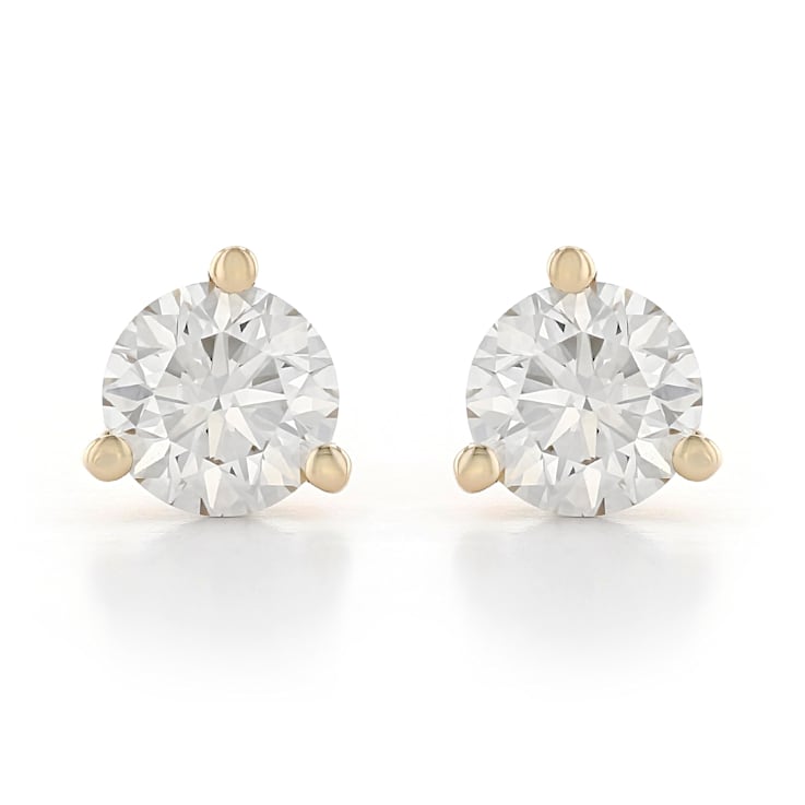 Certified White Lab-Grown Diamond H-I SI 14k Yellow Gold Martini Stud
Earrings 1.00ctw