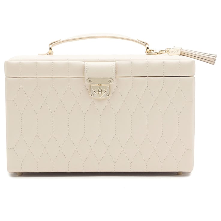 Caroline Large Jewelry Box Ivory By Wolf