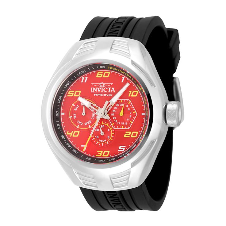 Invicta Invicta Racing 46.00mm Red, Black Dial Silicone Band Quartz Watch