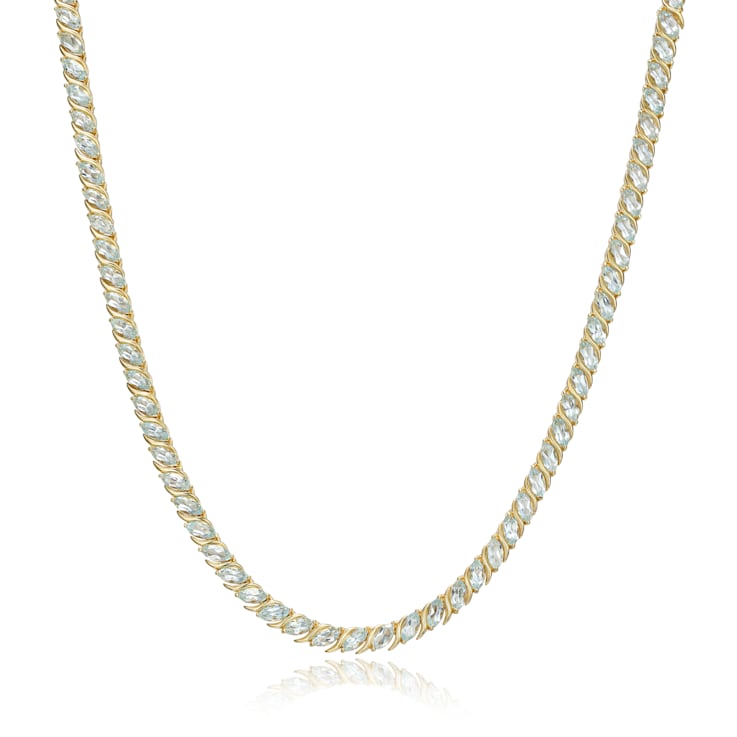 Sky Blue Topaz 18k Yellow Gold Over Sterling Silver Necklace 20.30ctw