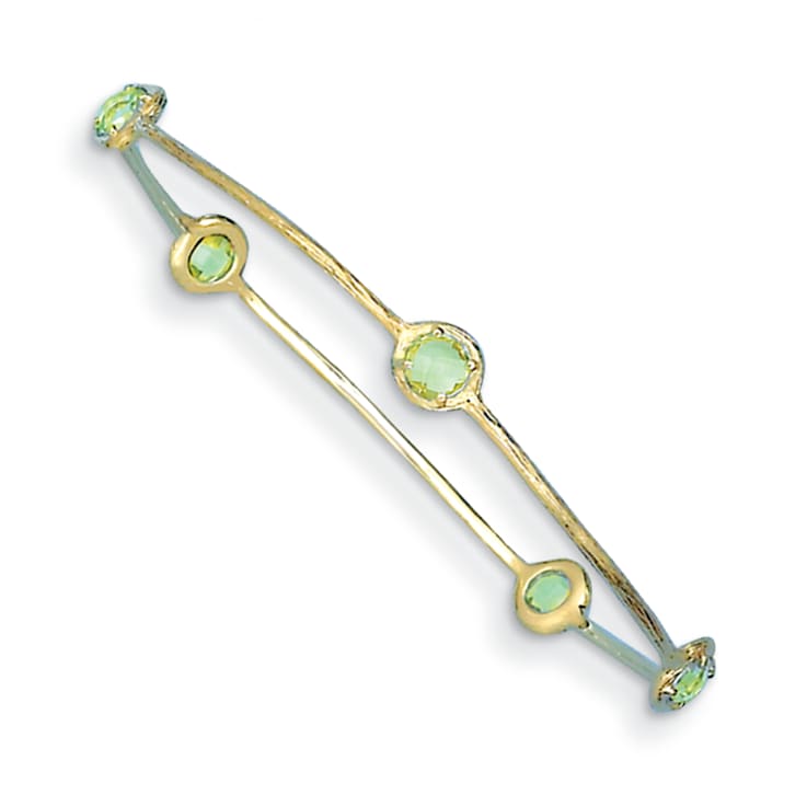 14K Yellow Gold Lemon Topaz Slip-on Bangle