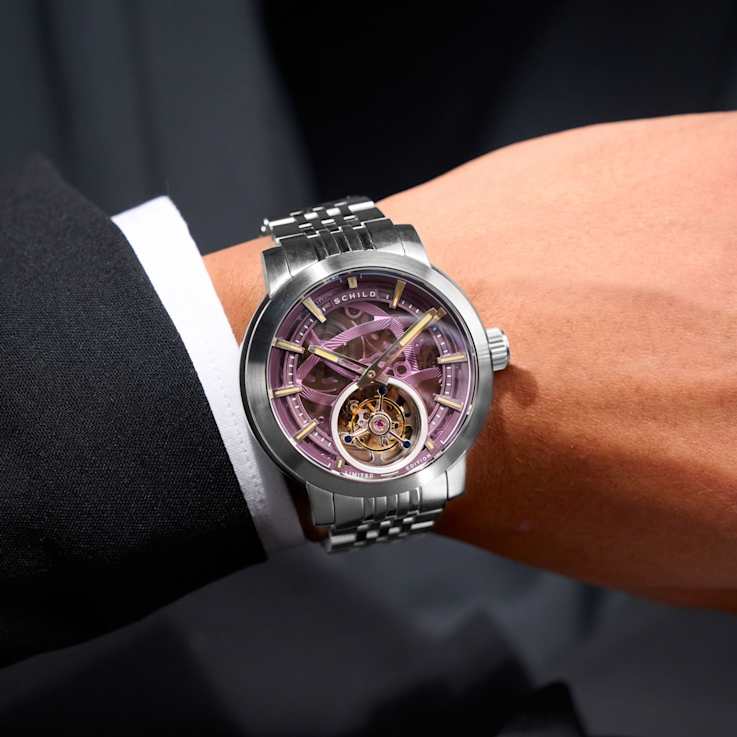 Schild Heinrich Tourbillon Purple Dial White Stainless Steel Band
Limited Edition Watch
