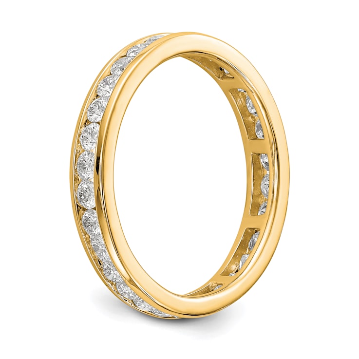14K Yellow Gold Lab Grown Diamond Polished 1 ct. Channel Set Eternity Band