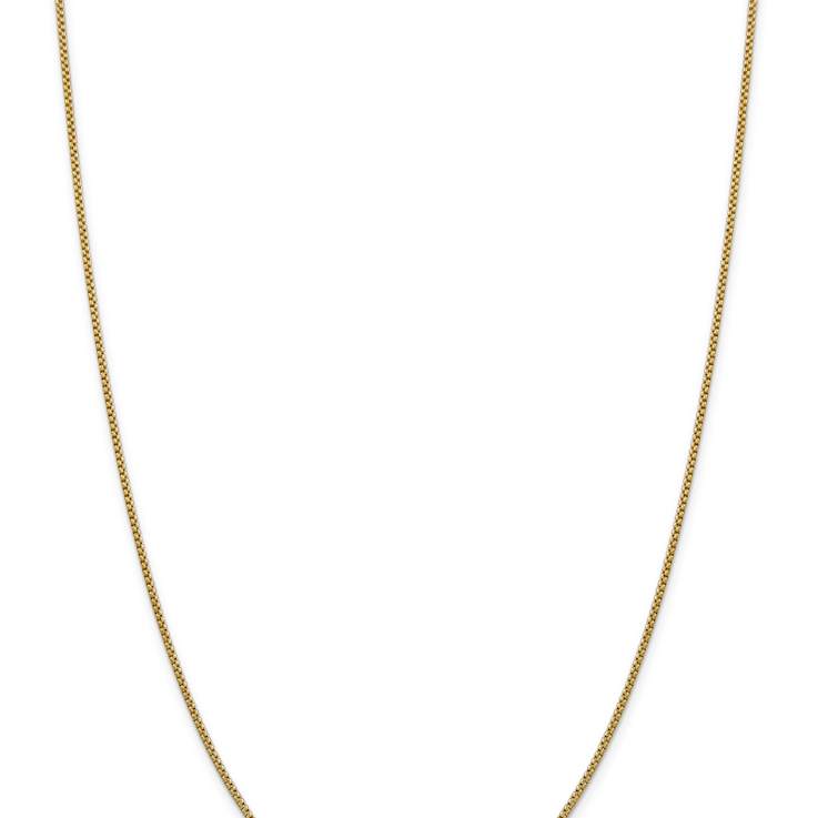 14k Yellow Gold 1.5mm Hollow Round Box Chain 26"