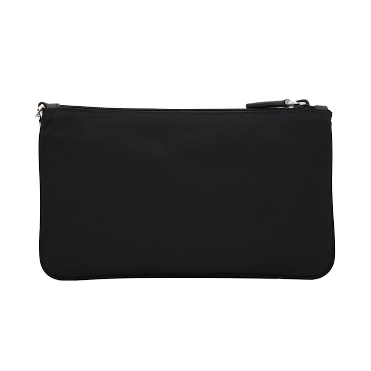 Prada Black Tessuto Nylon Pouch Prada Logo Wristlet Clutch