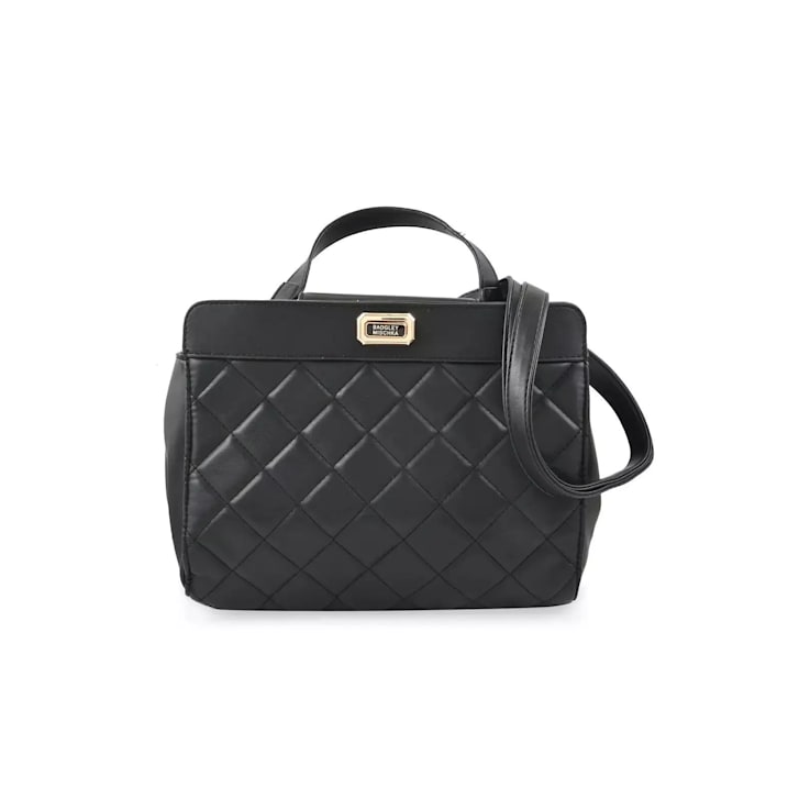 Badgley Mischka Sm Compartment Shoulder Bag w/ Detachable Strap in Black.