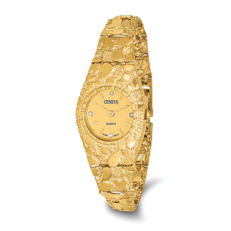 10k Yellow Gold Champagne 22mm Dial Nugget Watch