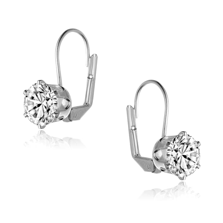 CZ Drop Earrings In Sterling Silver