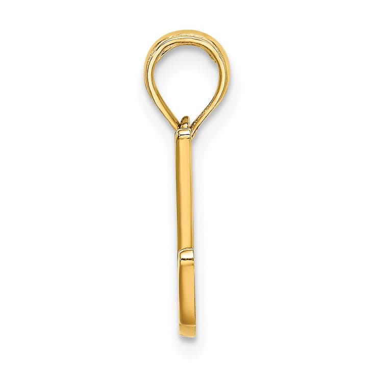 14k Yellow Gold Script Letter U Initial Pendant