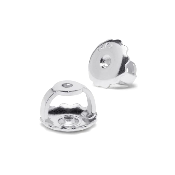 White Cubic Zirconia 14k White Gold Studs With Velvet Gift Box 1.50ctw