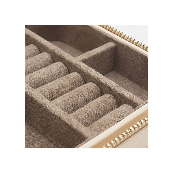 Caroline Zip Jewelry Case Ivory By Wolf