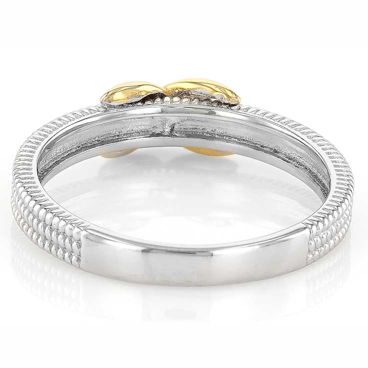 Two-Tone InfInity Band Ring In Sterling And 18K Gold Over Sterling Silver