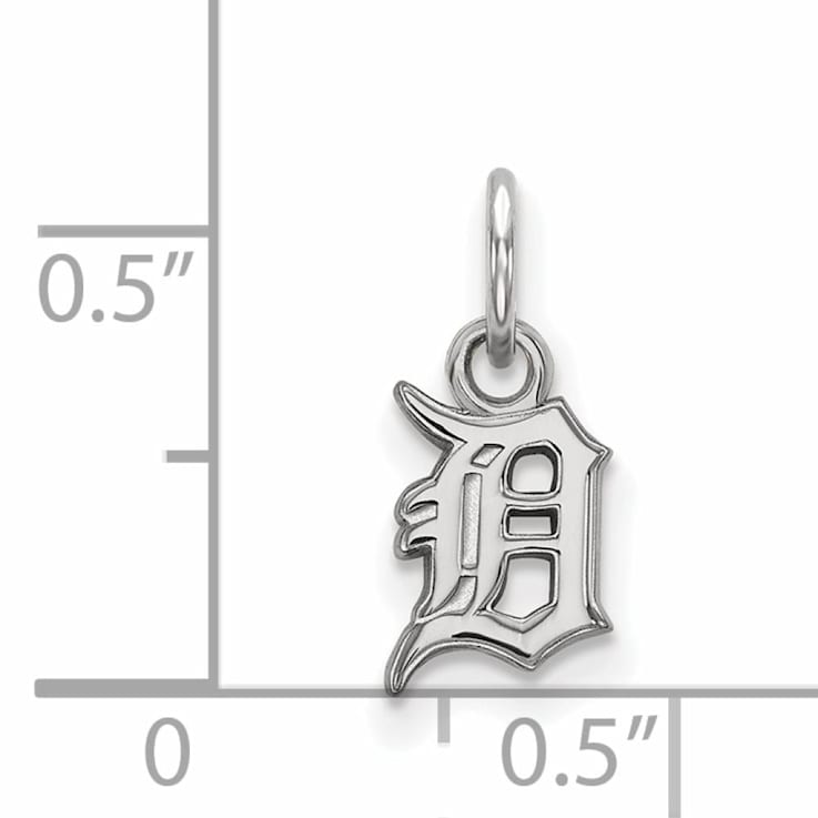 Rhodium Over Sterling Silver MLB Detroit Tigers LogoArt Pendant